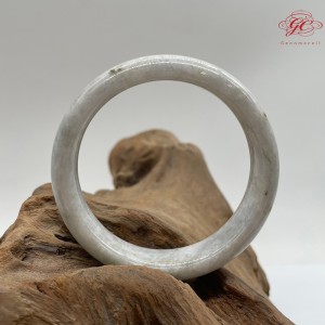 【肌容雪】天然緬甸A貨木棉花翡翠特色美鐲  編號314 (鐲寬 56.9mm #18.5號)