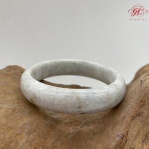 【肌容雪】天然緬甸A貨木棉花翡翠特色美鐲  編號314 (鐲寬 56.9mm #18.5號)