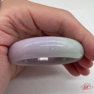 【肌容雪】天然緬甸A貨糯冰春帶彩翡翠美鐲 編號349(鐲寬54.3mm #17.5號)