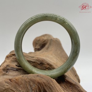【肌容雪】天然緬甸A貨綠飄花特色翡翠手鐲 編號353 (鐲寬 56.2mm #18號)