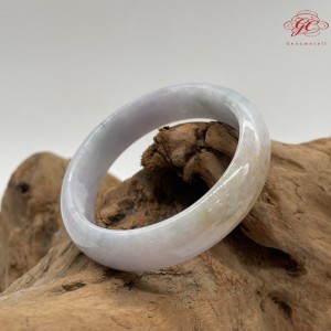 【肌容雪】天然緬甸A貨冰紛紫灑金翡翠美鐲 編號364 (鐲寬54.5mm #17.5號)