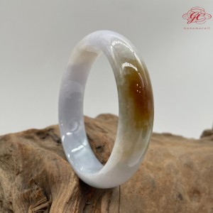 【肌容雪】天然緬甸A貨冰紫底翡翠特色美鐲 編號369(鐲寬58.7mm #19號)