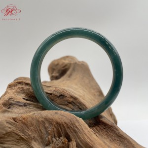 【肌容雪】天然緬甸A貨翡翠孔雀藍圓條美鐲 編號409(鐲寬56.3mm #18號)