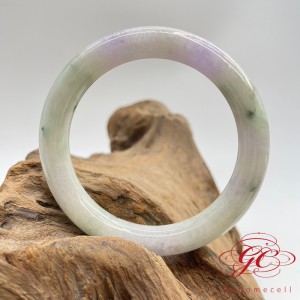 【肌容雪】天然緬甸A貨春彩飄花翡翠手鐲 編號538 (鐲寬56.1mm #18號)