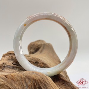 【肌容雪】緬甸天然A貨翡翠多彩特色翡翠手鐲 編號545 (鐲寬59.1mm #19號)