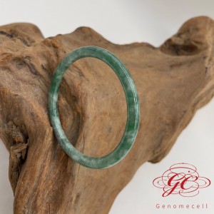 【肌容雪】天然緬甸A貨綠飄花翡翠手鐲 編號552 (鐲寬55mm #17.5號)