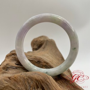 【肌容雪】天然緬甸A貨紫飄花翡翠手鐲 編號555 (鐲寬56.2mm #18號)