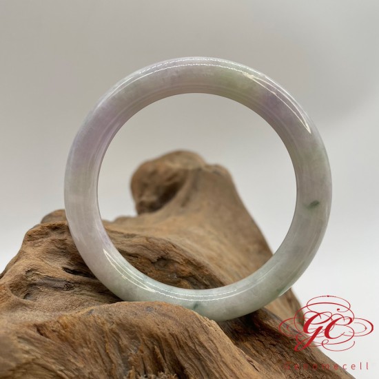 【肌容雪】天然緬甸A貨紫飄花翡翠手鐲 編號555 (鐲寬56.2mm #18號) 【肌容雪】天然緬甸A貨紫飄花翡翠手鐲 編號555 (鐲寬56.2mm #18號)