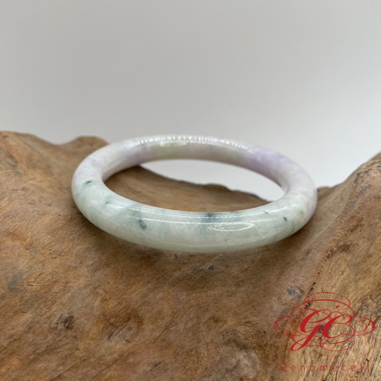 【肌容雪】天然緬甸A貨紫飄花翡翠手鐲 編號555 (鐲寬56.2mm #18號) 【肌容雪】天然緬甸A貨紫飄花翡翠手鐲 編號555 (鐲寬56.2mm #18號)