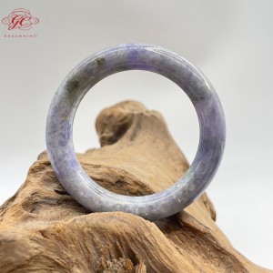 【肌容雪】天然緬甸A貨紫飄綠花翡翠手鐲 編號585 (鐲寬56.5mm #18號)
