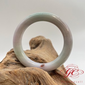 【肌容雪】天然緬甸A貨春彩翡翠手鐲 編號587 (鐲寬57.2mm #18.5號)