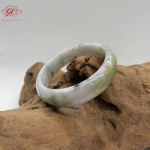 【肌容雪】天然緬甸A貨皇家綠飄花翡翠特色手鐲 編號595 (鐲寬 61mm #19.5號)