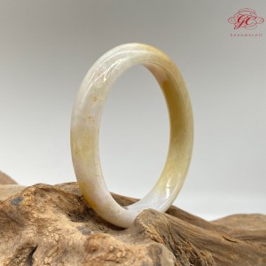 【肌容雪】天然緬甸A貨雞油黃翡翠貴妃美鐲 編號718（鐲寬59.1mm #19號）