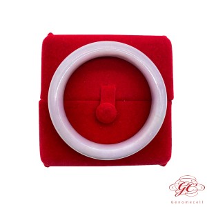 【肌容雪】緬甸天然A貨翡翠粉紫羅蘭翡翠手鐲 編號734(鐲寬58.6mm #18.5號)