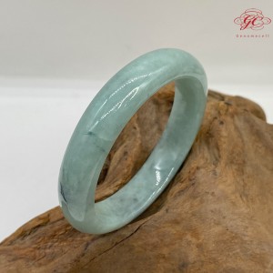 【肌容雪】天然緬甸A貨天空藍翡翠特色手鐲 編號743 (鐲寬57.6mm #18.5號)