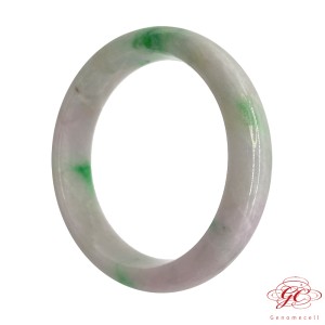 【肌容雪】緬甸天然A貨翡翠春帶彩陽綠翡翠手鐲 編號750 (鐲寬58mm #18.5號  )