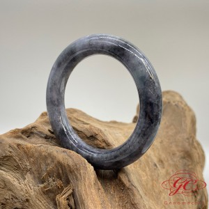 【肌容雪】緬甸天然A貨翡翠紫烏雞胖圓美手鐲 編號751(鐲寬55.9mm #18號  )