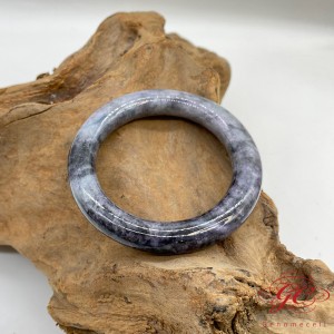 【肌容雪】緬甸天然A貨翡翠紫烏雞胖圓美手鐲 編號751(鐲寬55.9mm #18號  )