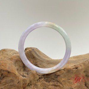【肌容雪】緬甸天然A貨翡翠春彩撒金叮噹手鐲 編號752(鐲寬52.6mm #16.5號)
