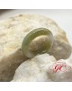 【肌容雪】緬甸天然A貨翡翠白底橄欖綠特色翡翠戒指   編號762-1