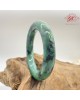 【肌容雪】緬甸天然A貨翡翠綠底飄花胖圓條手鐲 編號781(鐲寬53.9mm #17號)