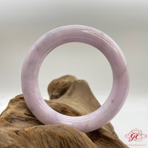 【肌容雪】緬甸天然A貨翡翠粉紫灑黑粉胖手鐲 編號783(鐲寬54.6mm #17號  )