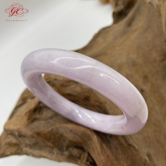 【肌容雪】緬甸天然A貨翡翠粉紫灑黑粉胖手鐲 編號783(鐲寬54.6mm #17號  )