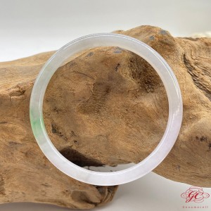 ★★★瑕疵品★★★【肌容雪】緬甸天然A貨翡翠冰春彩叮噹手鐲 編號785( 鐲寬56.8mm #18號 )