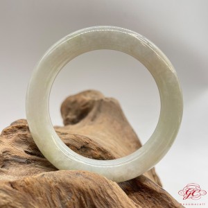 【肌容雪】天然緬甸A貨冰種粉黃翡翠胖圓手鐲 編號788 (鐲寬54.5mm #17.5號  )