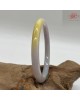 【肌容雪】天然緬甸A貨粉紫黃翡翠原條手鐲 編號792 (鐲寬57mm #18號)
