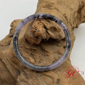 【肌容雪】緬甸天然A貨翡翠粉紫底墨染手鐲 編號836(鐲寬55.2mm #18號)