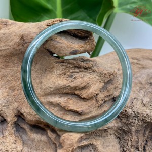 【肌容雪】緬甸天然A貨翡翠霧霾藍琉璃手鐲 編號840(鐲寬55.2mm #18號)