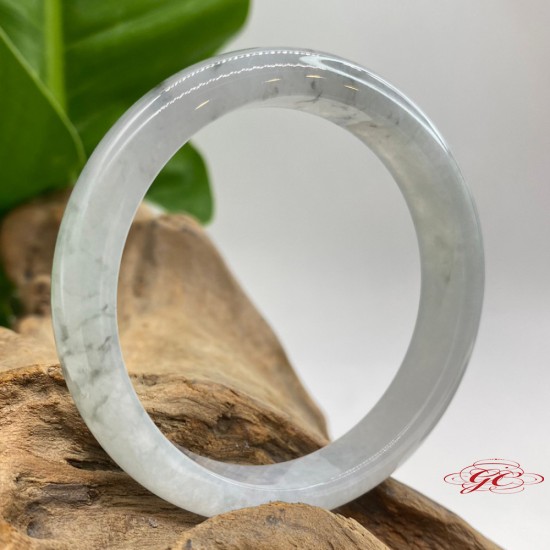 【肌容雪】緬甸天然A貨翡翠白月光翡翠手鐲  編號851(鐲寬55.2mm #18號)