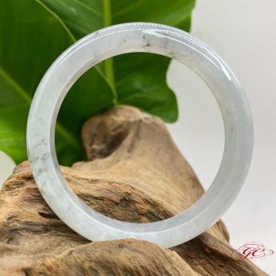 【肌容雪】緬甸天然A貨翡翠白月光翡翠手鐲  編號851(鐲寬55.2mm #18號)