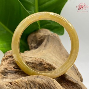 【肌容雪】緬甸天然A貨翡翠冰黃翡翠手鐲  編號855(鐲寬55.2mm #18號)