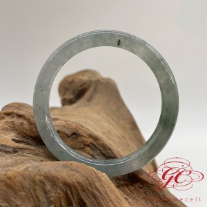 【肌容雪】緬甸天然A貨翡翠冰飄花翡翠手鐲 編號881(鐲寬55.3mm #18號)