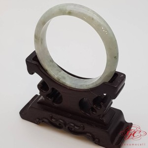 【肌容雪】天然緬甸翡翠飄花手鐲A貨-編號91 (鐲寬57.1mm #18.5號)