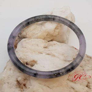 【肌容雪】緬甸天然A貨紫底烏雞丁噹翡翠手鐲 編號927(鐲寬56.5mm #18號)