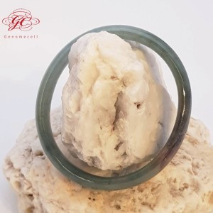 【肌容雪】緬甸天然A貨翡翠皇家綠飄花翠手鐲  編號977(鐲寬51.2mm #16.5號)