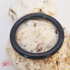 【肌容雪】緬甸天然A貨翡翠山水墨翠手鐲 編號978(鐲寬55.7mm #18號)