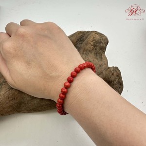 【肌容雪】丹心守念圓珠款硃砂手串附收納錦盒 編號C02