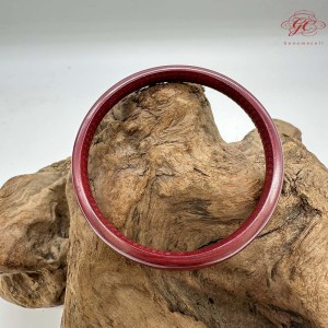 【肌容雪】靜蓮法環雕刻經文蓮花硃砂手鐲附收納盒 編號C09(鐲圍63.5mm#20號)