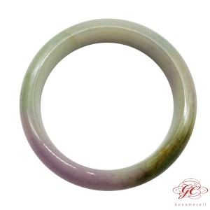 【肌容雪】天然緬甸粉春帶彩翡翠手鐲A貨 編號60 (鐲寬53.3mm #17號)