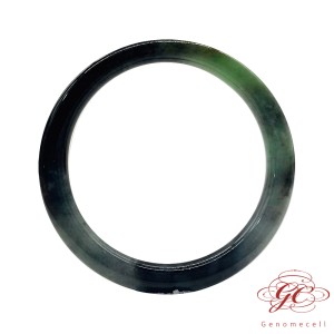 【肌容雪】天然緬甸翡翠綠毛烏機叮噹手鐲A貨 編號225 (鐲寬56.9mm #18.5號)