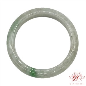 【肌容雪】天然緬甸白底青帶撒金翡翠手鐲A貨 編號258 (鐲寬57.5mm #18.5號)