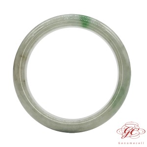 【肌容雪】天然緬甸白底青帶撒金翡翠手鐲A貨 編號258 (鐲寬57.5mm #18.5號)
