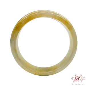 【肌容雪】天然緬甸冰絲黃翡翡翠手鐲A貨 編號279 (鐲寬57.5mm #18.5號)