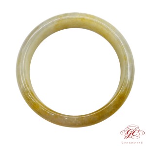 【肌容雪】天然緬甸冰絲黃翡翡翠手鐲A貨 編號279 (鐲寬57.5mm #18.5號)