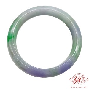 【肌容雪】天然緬甸春帶彩三色翡翠手鐲A貨 編號281(鐲寬58.5mm #19號)