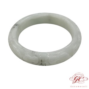【肌容雪】天然緬甸A貨翡翠白月光工鐲 編號313 (鐲寬55.6 mm #18號)